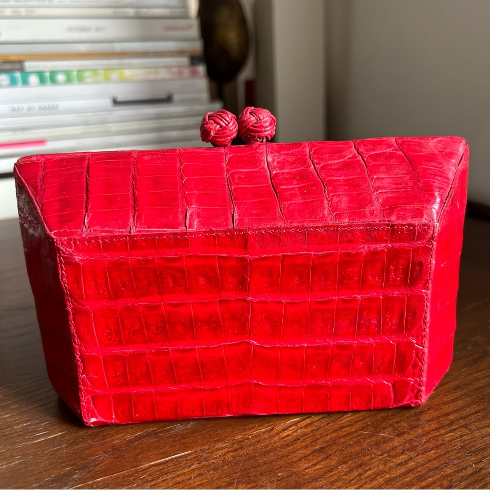 Nancy Gonzalez Red Crocodile Minaudière